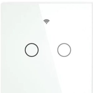 Két gombos fehér elemes érintőkapcsoló RF transzmitter MOES kapcsolókhoz (SYT-C02-W)
